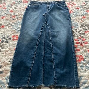 Boho handmade denim maxi skirt